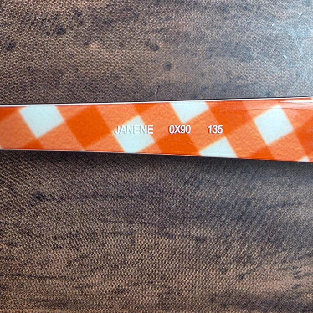 Kate Spade New York Janene 0X90 Brown Orange‎ Gingham Cat Eye Eyeglass 53-17-135 - Picture 2 of 10